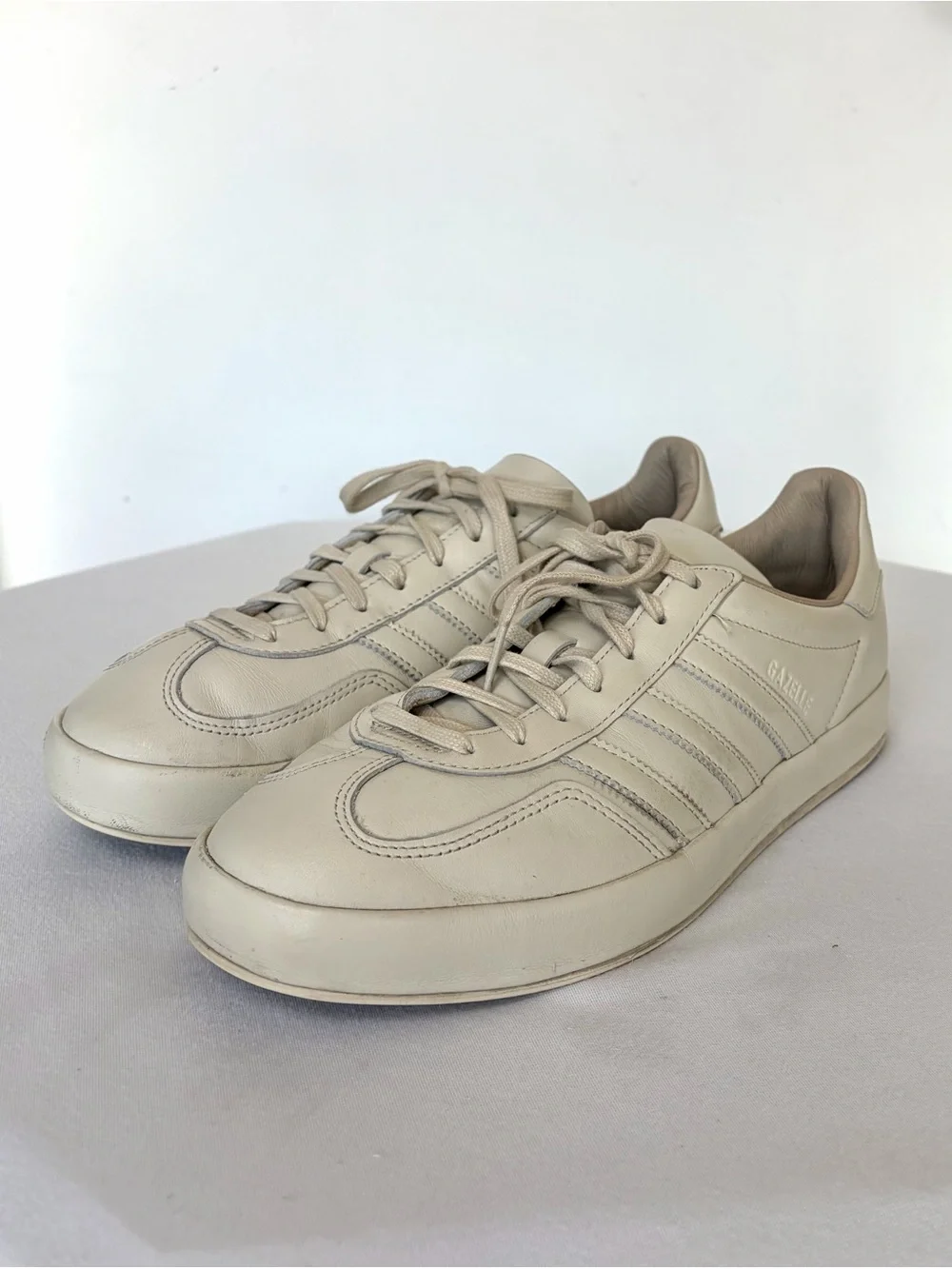 Adidas Gazelle leather sneakers, off-white, 10, EU